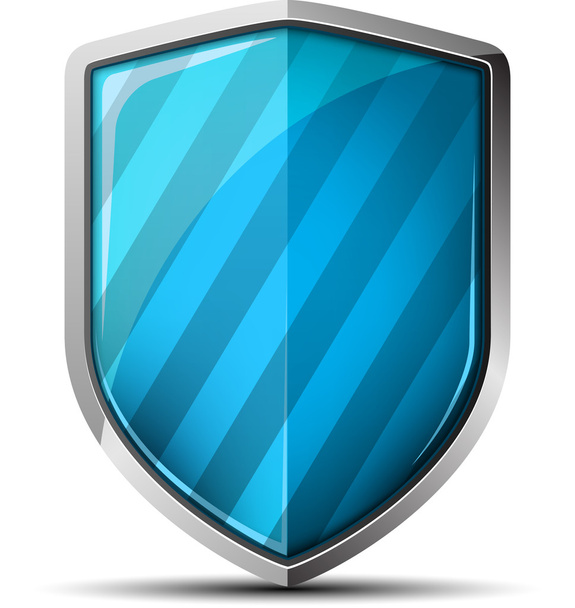 Striped shield icon - Vetor, Imagem