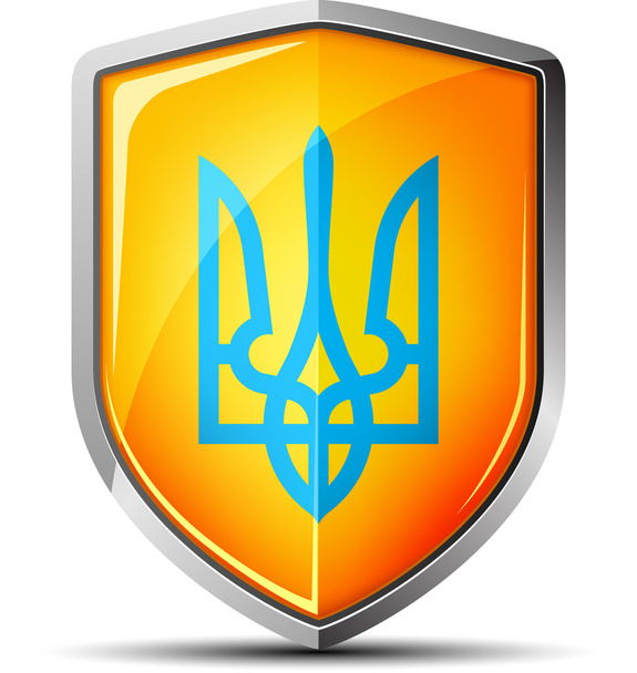 Ucrania Trident Shield signo
 - Vector, imagen