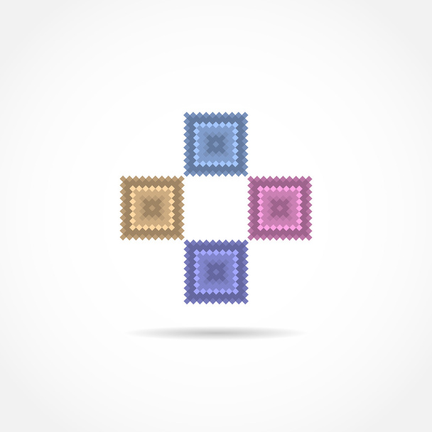 Логотип шаблона цветных абстрактных квадратов
 - Вектор,изображение