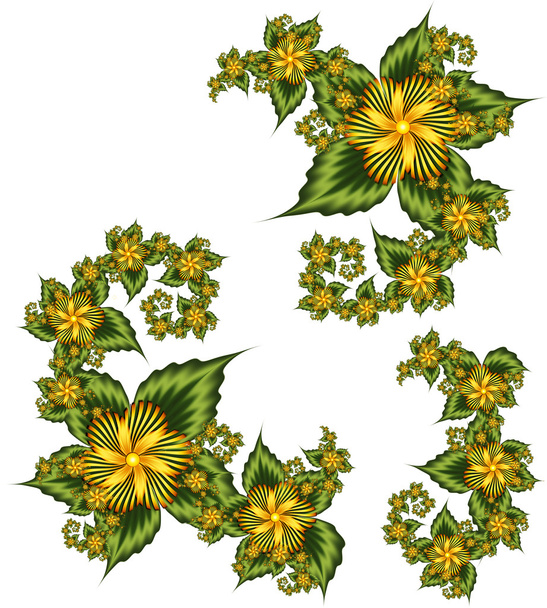 Set of floral elements - Фото, изображение