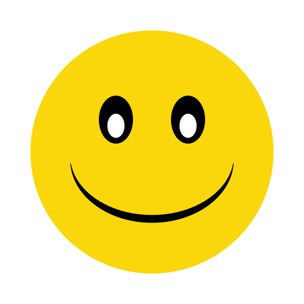 Happy yellow smiley with shadow - Vector, imagen