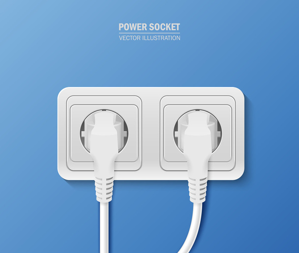 Power socket with cable plugged - ベクター画像