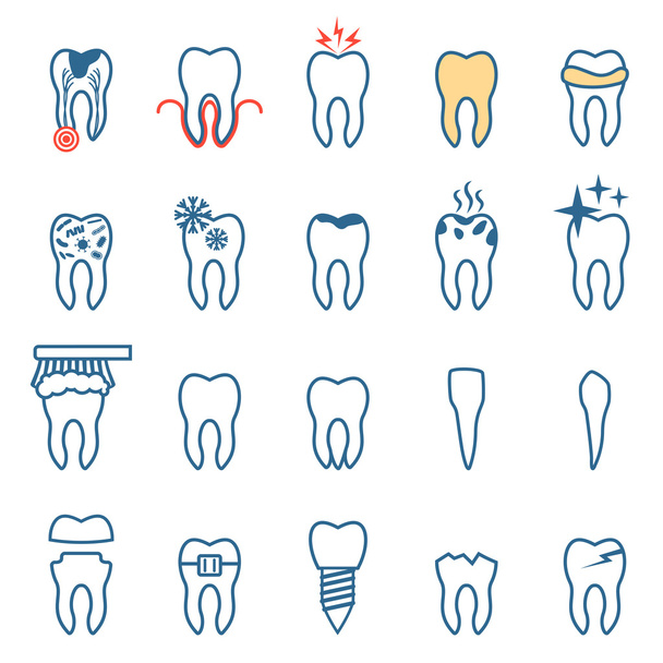 doença dentária, conjunto de dentista vetorial
 - Vetor, Imagem