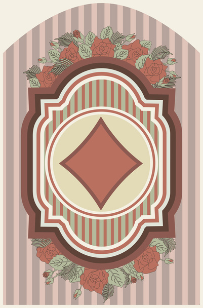 Vintage poker diamonds card, vector illustration - Vector, Image