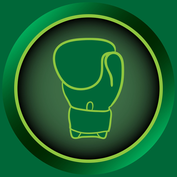Icon green boxing glove - Vector, Image
