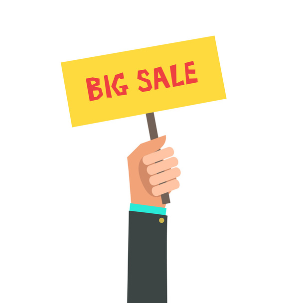 Businessman hand holding "Big Sale"  - Vector, Image