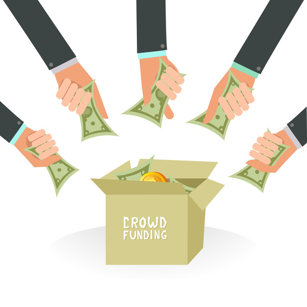 hands giving money for  business project - Vector, Image