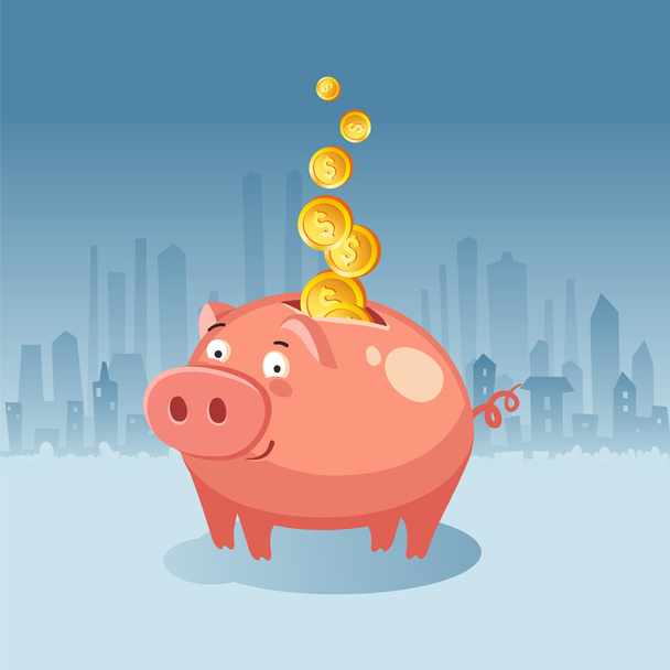 Dinheiro Piggy Bank
  - Vetor, Imagem