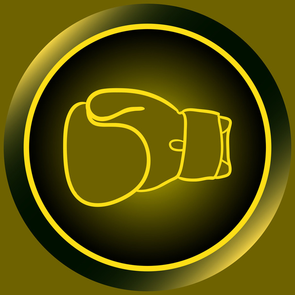 Icon yellow boxing glove - Vector, Image