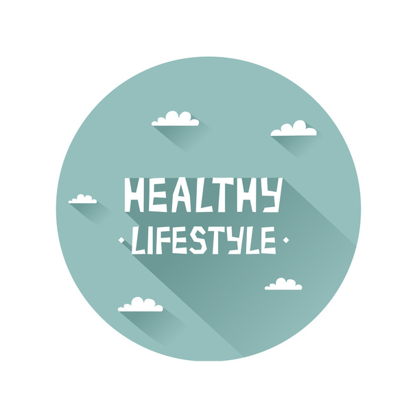 Στρογγυλό λογότυπο υγιεινού τρόπου ζωής - Διάνυσμα, εικόνα