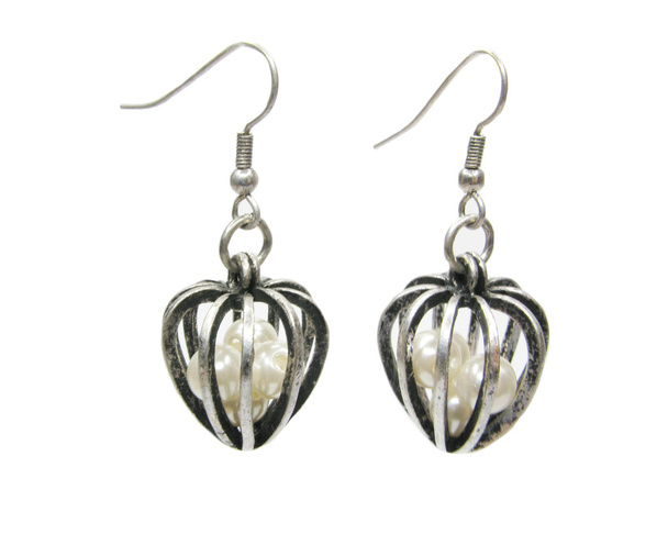 Jewelry earrings with pearl - Zdjęcie, obraz
