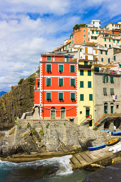 Manarola, włoskiego miasteczka, Cinque Terre, Liguria - Zdjęcie, obraz