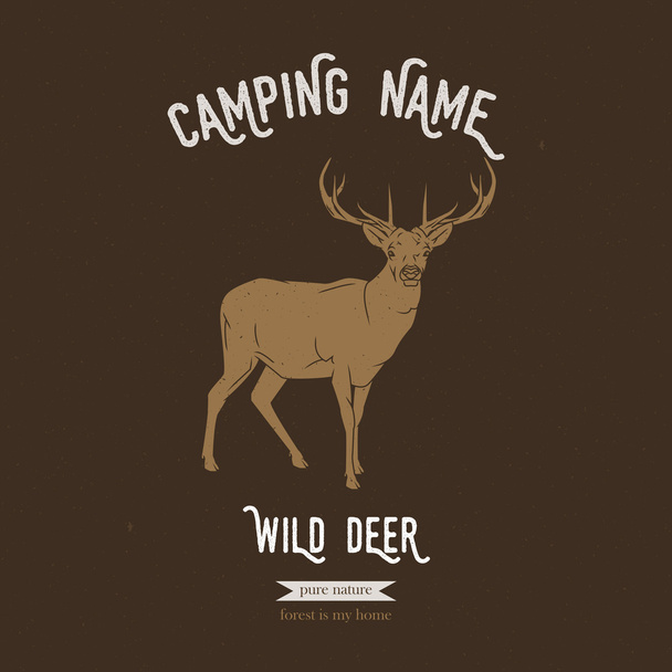 Wild deer vector illustration. European animals silhouettes - Вектор, зображення