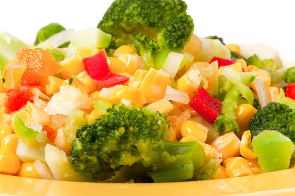 raw vegetable mix on the yellow plate - Zdjęcie, obraz