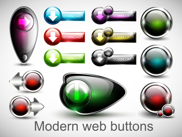 Brillante botón web moderno. Navegación web. Vector. Parte del conjunto
. - Vector, Imagen