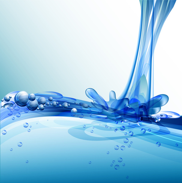 Splash of water. Water droplets on water surface. Vector illustration. Part of set. - Vector, Image