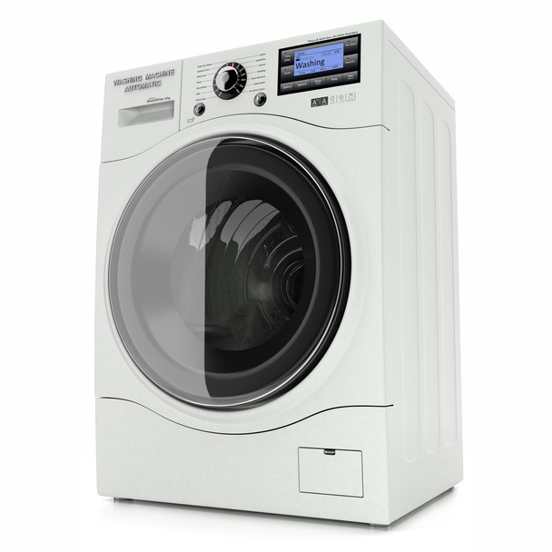Waschmaschine isoliert auf weißem Hintergrund 3d - Foto, Bild