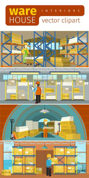 Concept Infographics Equipment Warehouse - Vector, imagen
