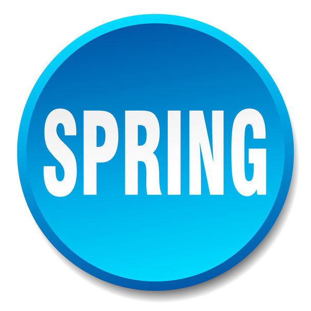 spring blue round flat isolated push button - Vector, afbeelding