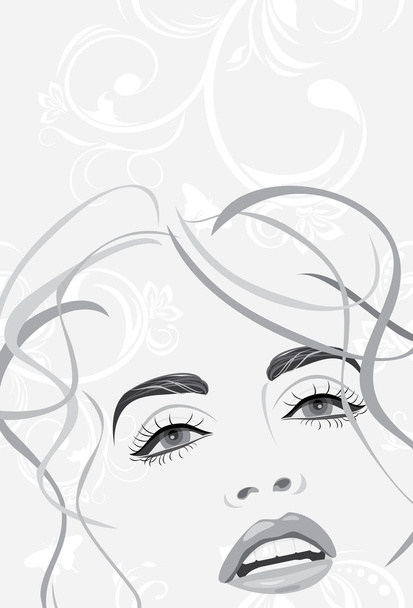 Fashion hairstyle. Banner - Vector, Image