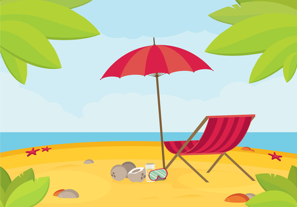 Summer holidays illustration - Vektör, Görsel