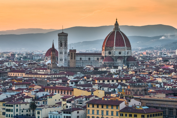 Západ slunce v Florencie Duomo v Itálii - Fotografie, Obrázek