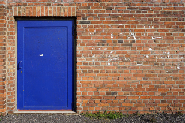  kék acél ajtó  - Fotó, kép