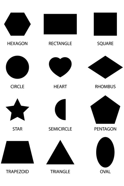 12 Shape Silhouettes - Vector, Image