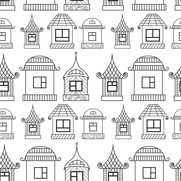 Seamless background from abstract houses - Vector, Image