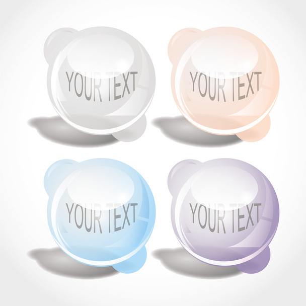 Glass transparent bubbles for messages - Vetor, Imagem