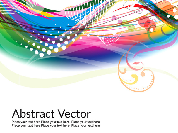 vague colorée design abstrait avec floral
 - Vecteur, image