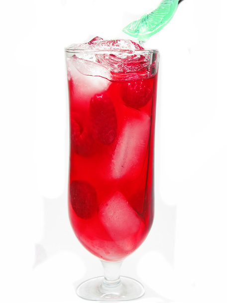 červený ovocný koktejl koktejl s malinovou - Fotografie, Obrázek