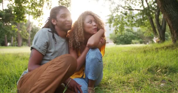 afroamerické pár těší na den v parku - Záběry, video