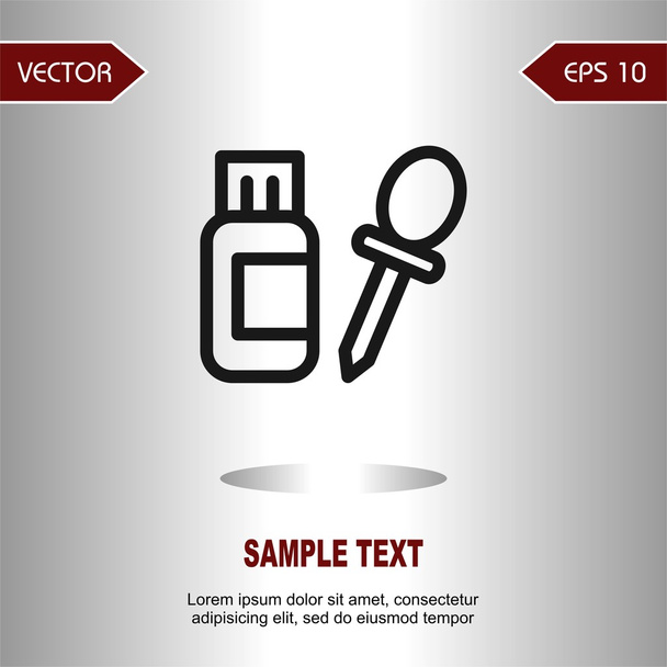 Ikony inkoust lahvičku kapátkem - Vektor, obrázek