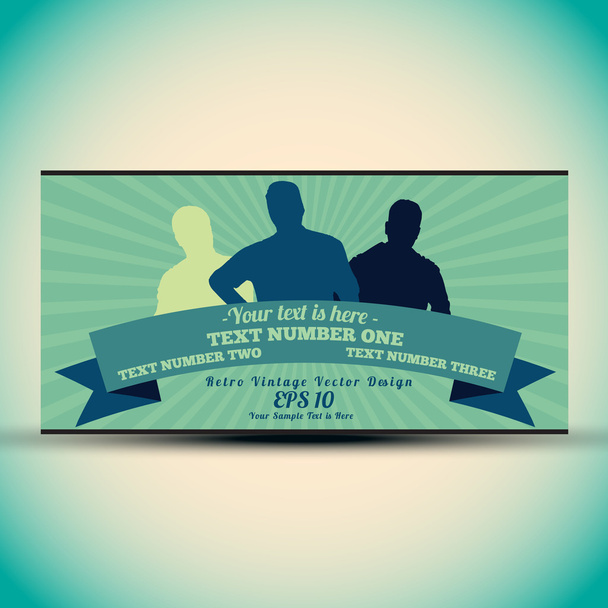 Retro style business card - vintage vector - Vector, Image
