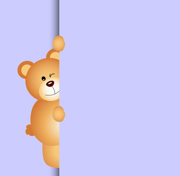 Teddy bear peeking out - Vector, Image