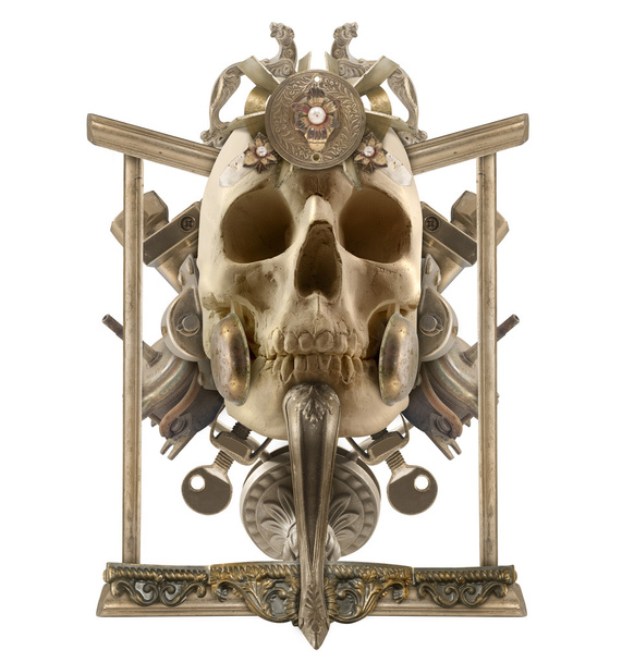 Isolated copper skull composition. - Photo, Image