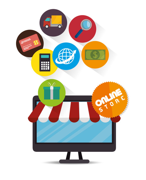 Online-Einkauf - Vektor, Bild