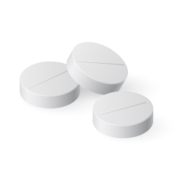 Three Medical Pills on White Background for Design - Vettoriali, immagini
