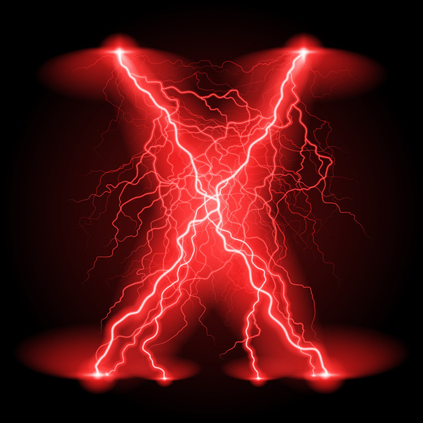Crosswise lightning lines - Vector, Image