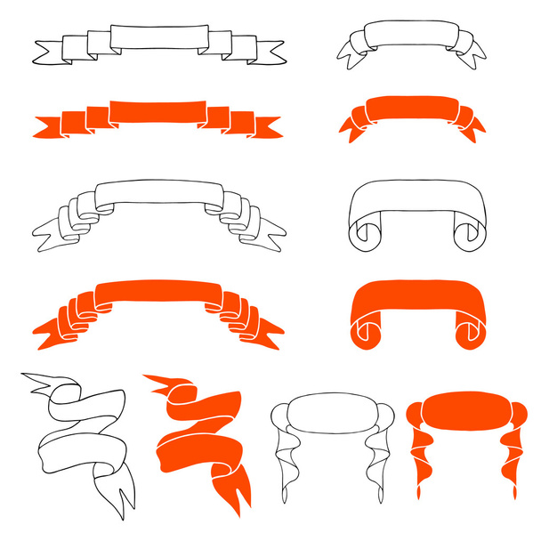 Set of ribbons - Vector, Image