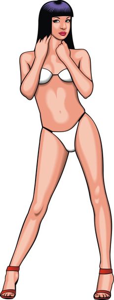ładne bikini dziewczynka - Wektor, obraz