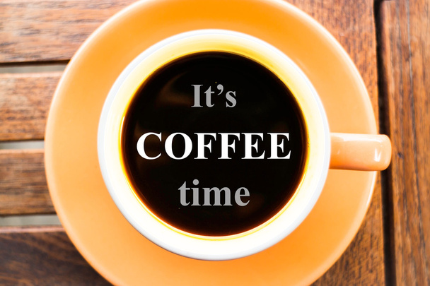 It is coffee time inspirational quote - Foto, Bild