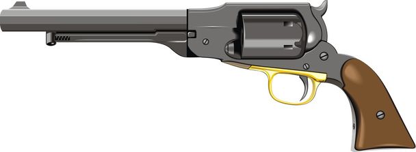 pistola de mano vieja (pistola) aislada sobre el fondo blanco
 - Vector, imagen