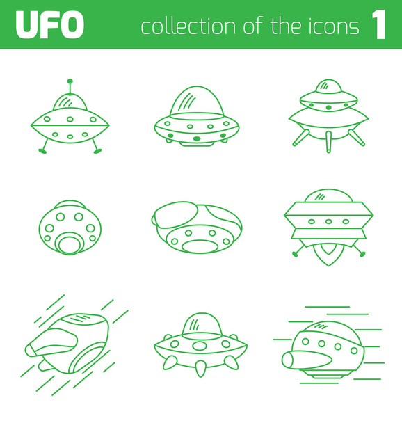 ufo alien ships icon part one - Vector, Image
