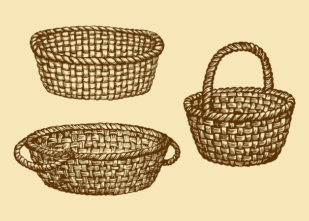 枝編み細工のバスケットのベクター形式の画像 - ベクター画像