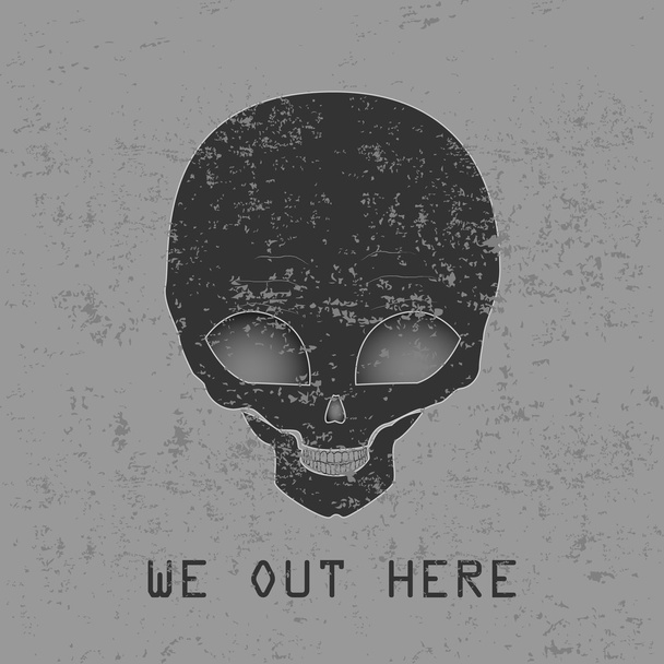 Alien lebka v odstínech šedé - Vektor, obrázek