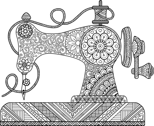 vintage sewing machine - Vector, Image