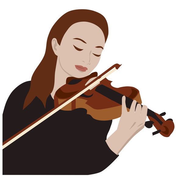 女性演奏ヴァイオリン - ベクター画像