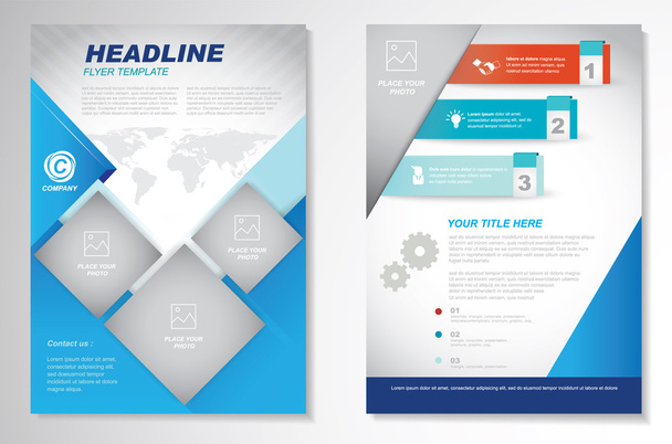 Vector Brochure Flyer design Layout sjabloon, maat A4, voor- en achterpagina, infographics. Eenvoudig te gebruiken en te bewerken. - Vector, afbeelding